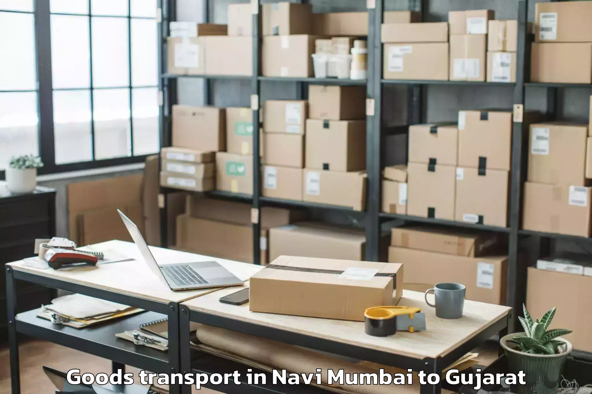 Professional Navi Mumbai to Mehsana Goods Transport